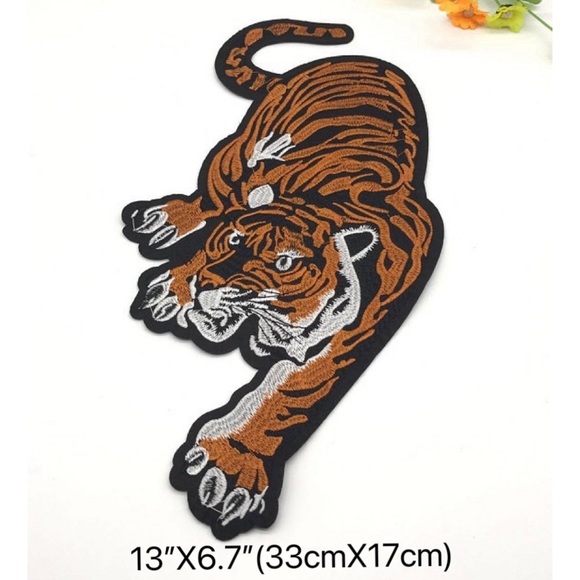 Pair of Large Tiger Iron on Patch - Picture 7 of 10